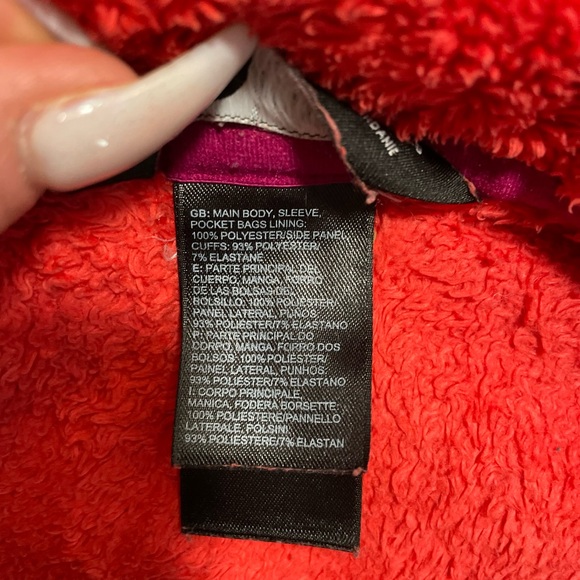 The North Face Jacket Womens S Red Pink Tech Osito Full Zip Fleece Cozy Furry - Picture 6 of 12